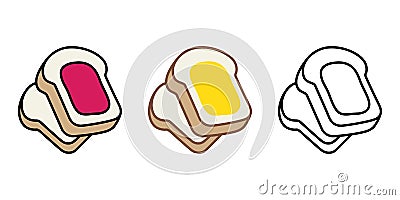 Bread food bakery bake jam cartoon character illustration Cartoon Illustration