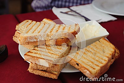 Bread and garlic mayonnaise sauce Stock Photo