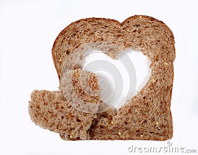 Bread with heart shape Stock Photo