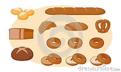 Bread Icon Set Vector Design Stock Photo