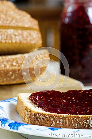 Bread and Jam Stock Photo