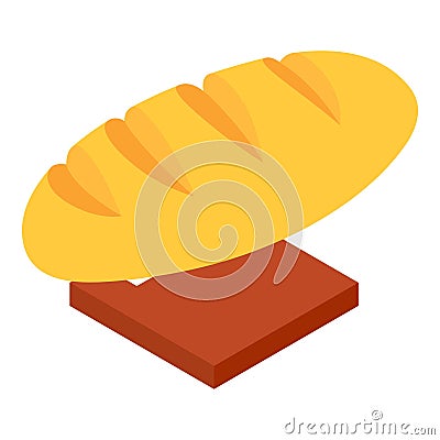 Bread loaf icon isometric vector. Fresh crispy whole loaf of white bread icon Vector Illustration