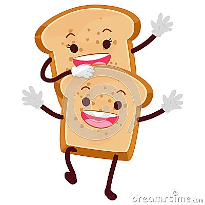 Bread Loaf Mascot Vector Illustration