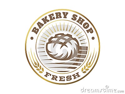 Bread logo - vector illustration. Bakery emblem on white background Vector Illustration