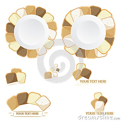Bread logotypes set Vector Illustration