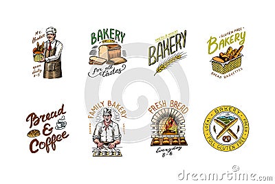 Bread, long loaf or baguette. Engraved hand drawn in old sketch and vintage style for label, logo and menu, bakery shop. Vector Illustration