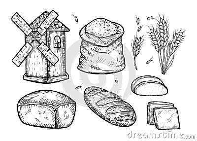 Bread making set Vector Illustration