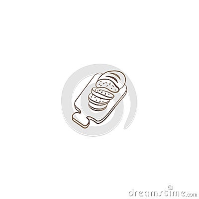 Bread mascot Bakery logo cake delicious hand drawn Vector Illustration