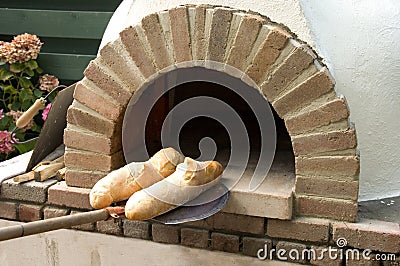 Bread with Oven Stock Photo