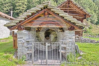 Ancient bread oven used in the past by the mountain population Stock Photo