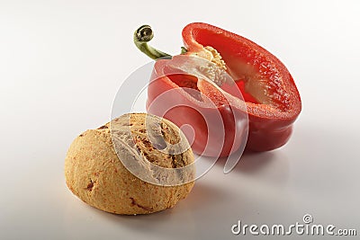 Bread and pepper_4 Stock Photo