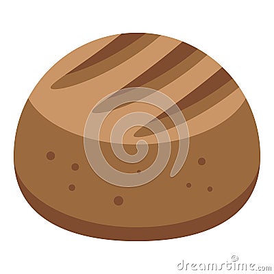 Bread round icon isometric vector. Crouton food cooking Vector Illustration