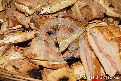 Bread sandwiches prosciutto Stock Photo