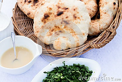 Bread scone, traditional hungarian food Stock Photo