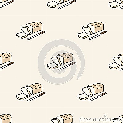 Bread Seamless Pattern Vector baked bakery wallpaper background Stock Photo