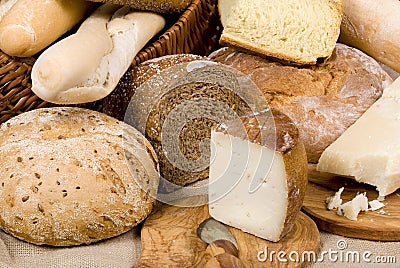 Bread Series (whole grain with cheese) Stock Photo