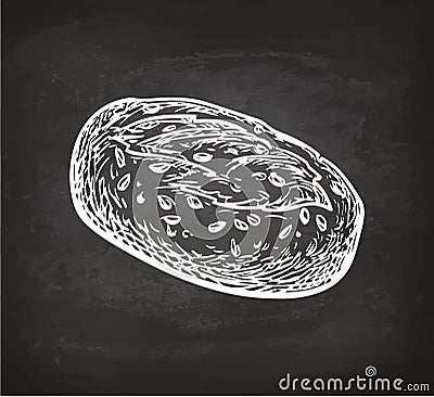 Bread sketch on chalkboard Vector Illustration