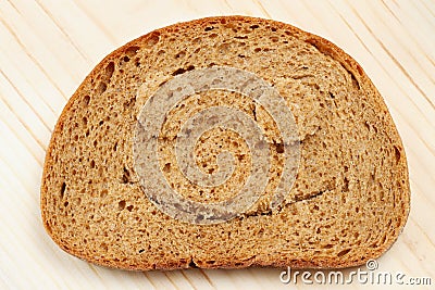 Bread slice as smiling face Stock Photo
