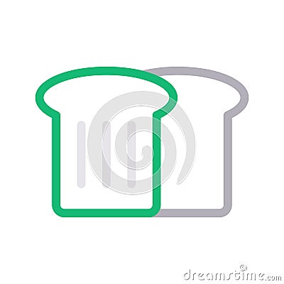 Bread slice thin color line vector icon Vector Illustration