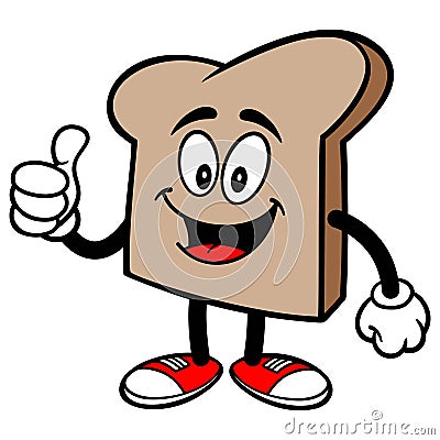 Bread Slice with Thumbs Up Vector Illustration
