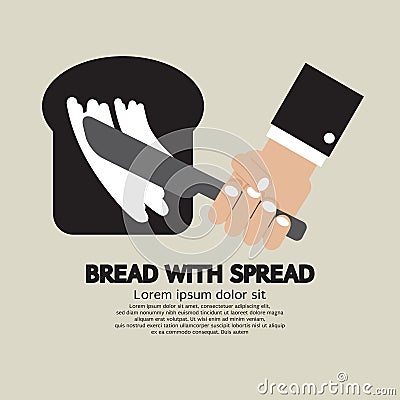 Bread with Spread Vector Illustration