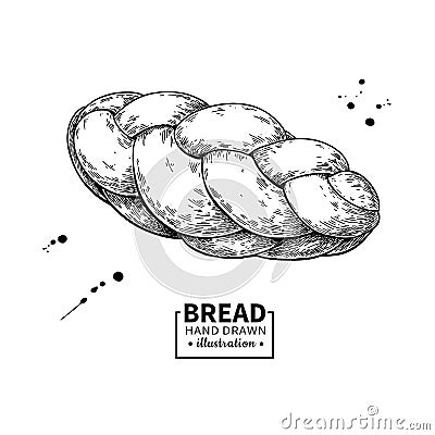 Bread vector drawing. Bakery product sketch. Vintage food Vector Illustration