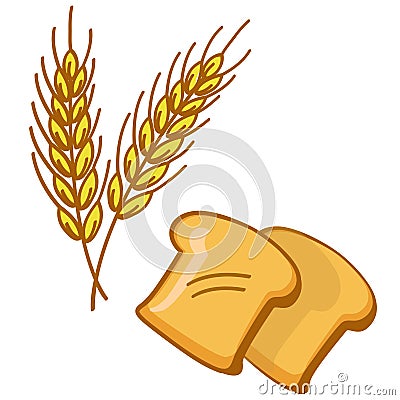 Bread and wheat Vector Illustration