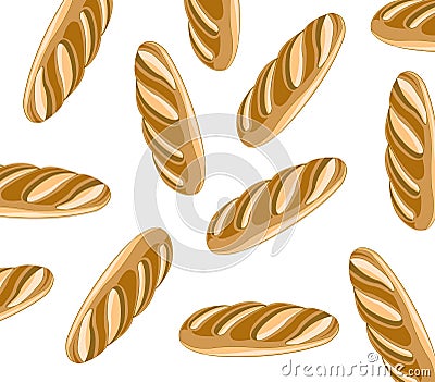 Bread on white background Vector Illustration