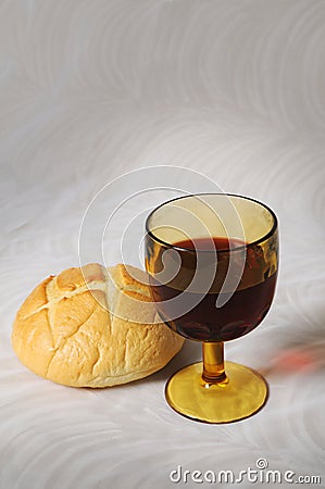 Bread and Wine Stock Photo