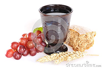 Bread and wine Stock Photo