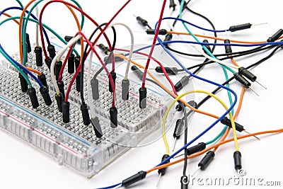 Breadboard Jumper Cable Wires Stock Photo