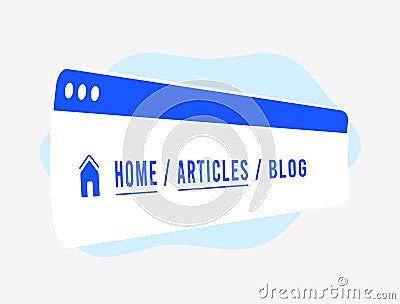 Breadcrumb website navigation illustration. Improve user experience and SEO with internal breadcrumbs navigation links Vector Illustration
