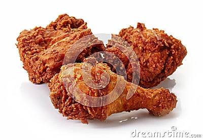Breaded chicken isolated on white background Stock Photo