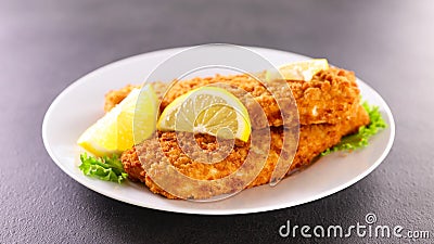 Breaded crispy fish Stock Photo