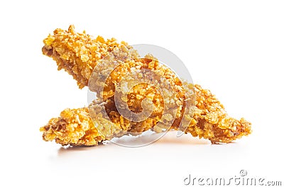 Breaded fried chicken strips Stock Photo