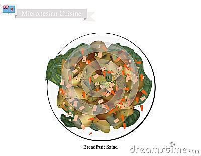 Breadfruit Salad, One of Most Famous Food in Micronesia Vector Illustration