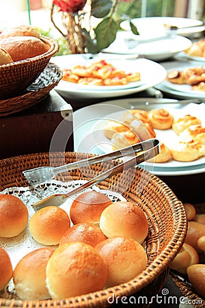 Breads at buffet Stock Photo