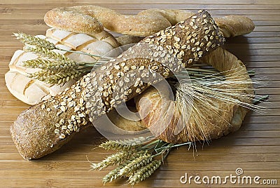 Breads on a mat. Stock Photo