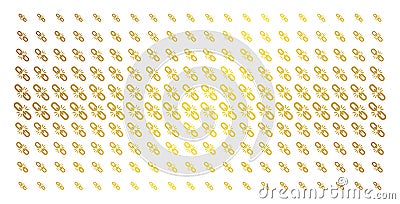 Break Chain Link Gold Halftone Array Vector Illustration