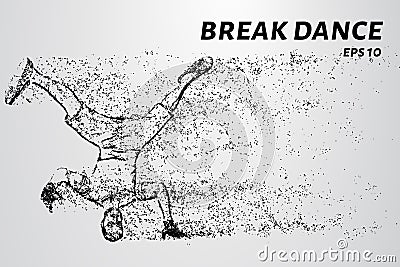 Break dance of particles. The breakdancer can dance on the head Stock Photo