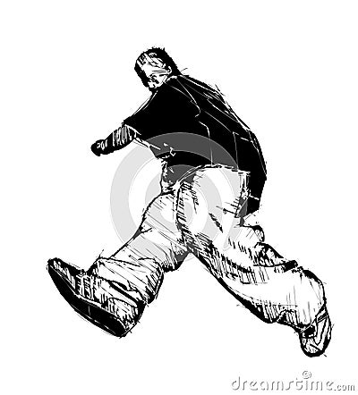 Break dancer Vector Illustration