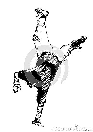 Break dancer Vector Illustration