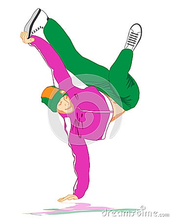 Break dancer Vector Illustration