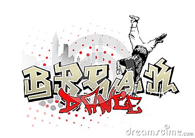 Break dancer background Vector Illustration