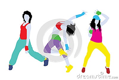 Break Dancer Hip Hop Silhouette Vector Illustration