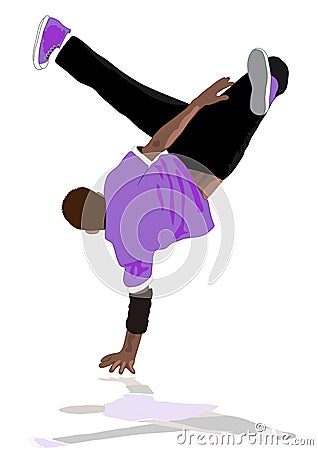 Break dancer performance Vector Illustration