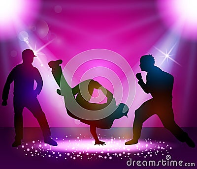 Break dancer performance Vector Illustration