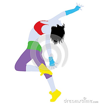 Break dancing Silhouette Vector Illustration