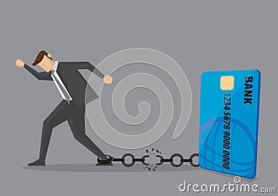 Break Free from Credit Card Debt Conceptual Vector Illustration Vector Illustration