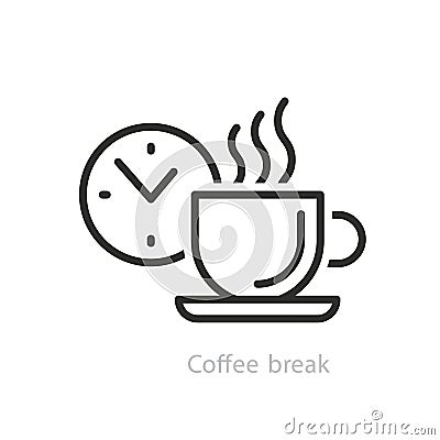 Break icon. Trendy modern flat linear vector break icon on white background Vector Illustration